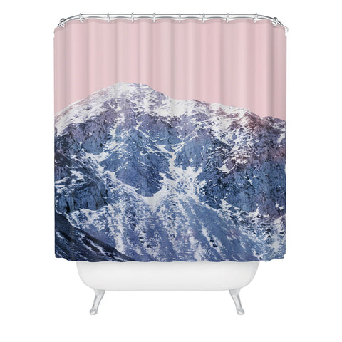 Emanuela Carratoni Pink Mountains Shower Curtain