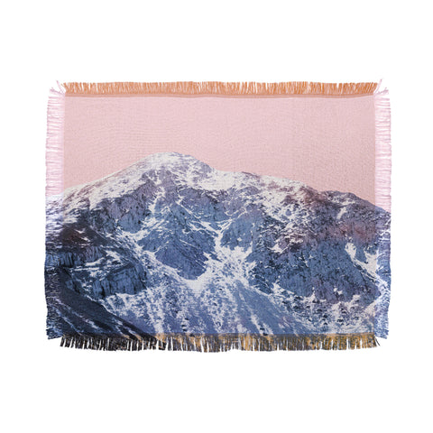 Emanuela Carratoni Pink Mountains Throw Blanket