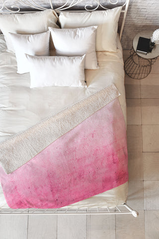 Emanuela Carratoni Pink Ombre Fleece Throw Blanket