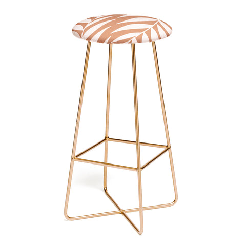 Emanuela Carratoni Pink Palms on Baked Earth Bar Stool