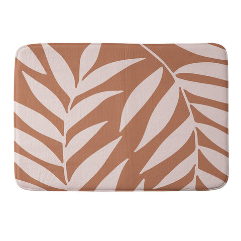 Emanuela Carratoni Pink Palms on Baked Earth Memory Foam Bath Mat