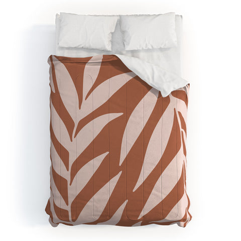 Emanuela Carratoni Pink Palms on Baked Earth Comforter