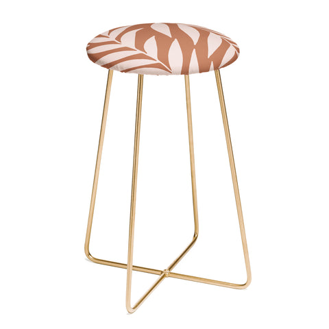 Emanuela Carratoni Pink Palms on Baked Earth Counter Stool