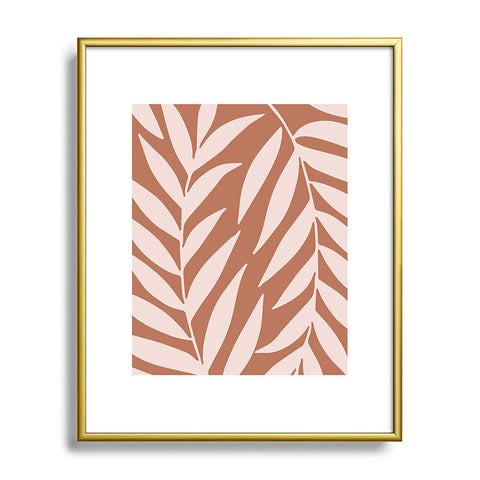 Emanuela Carratoni Pink Palms on Baked Earth Metal Framed Art Print