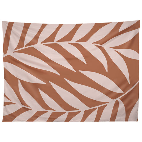 Emanuela Carratoni Pink Palms on Baked Earth Tapestry