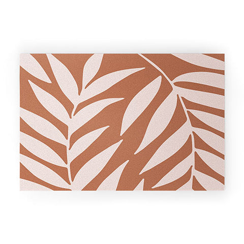 Emanuela Carratoni Pink Palms on Baked Earth Welcome Mat