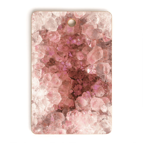 Emanuela Carratoni Pink Quartz Crystals Cutting Board Rectangle