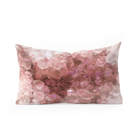 Emanuela Carratoni Pink Quartz Crystals Oblong Throw Pillow