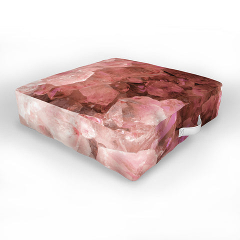 Emanuela Carratoni Pink Quartz Crystals Outdoor Floor Cushion