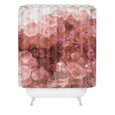 Emanuela Carratoni Pink Quartz Crystals Shower Curtain
