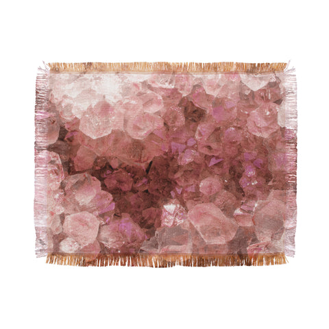 Emanuela Carratoni Pink Quartz Crystals Throw Blanket