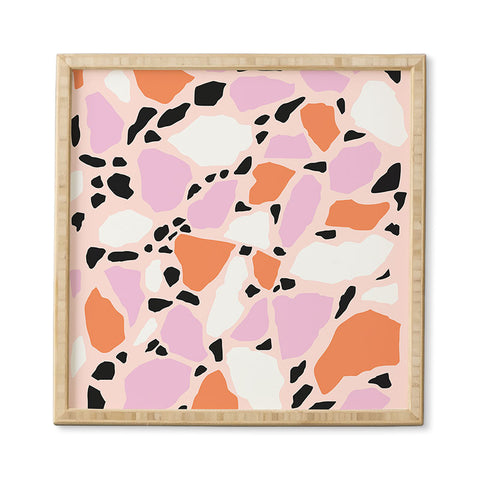 Emanuela Carratoni Pink Shadows Terrazzo Framed Wall Art