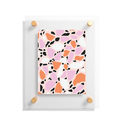 Emanuela Carratoni Pink Shadows Terrazzo Floating Acrylic Print