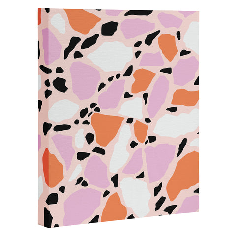 Emanuela Carratoni Pink Shadows Terrazzo Art Canvas