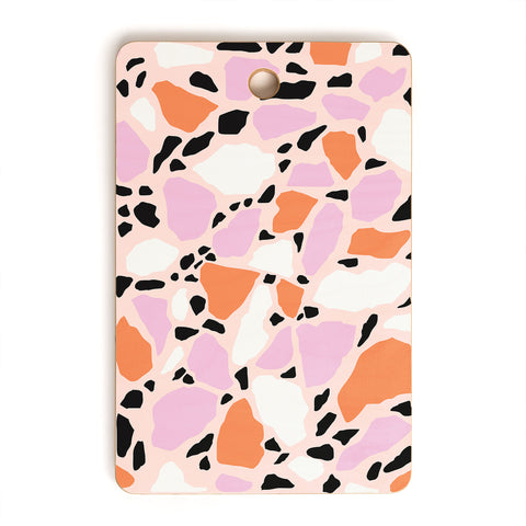 Emanuela Carratoni Pink Shadows Terrazzo Cutting Board Rectangle