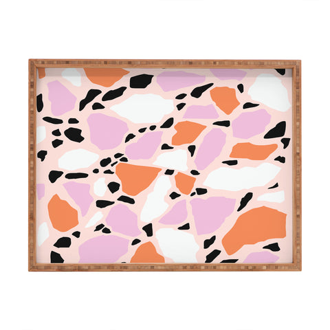 Emanuela Carratoni Pink Shadows Terrazzo Rectangular Tray