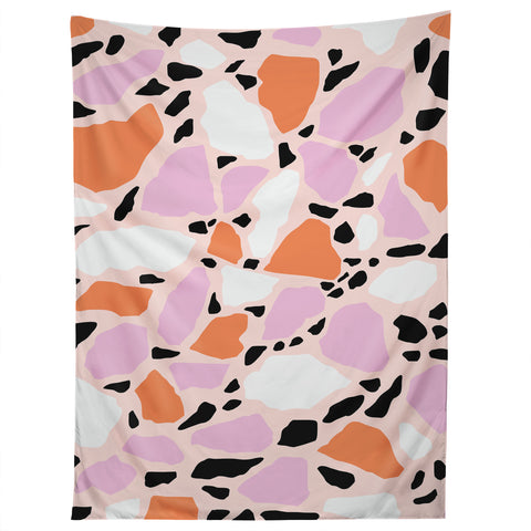 Emanuela Carratoni Pink Shadows Terrazzo Tapestry