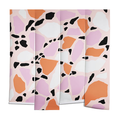 Emanuela Carratoni Pink Shadows Terrazzo Wall Mural