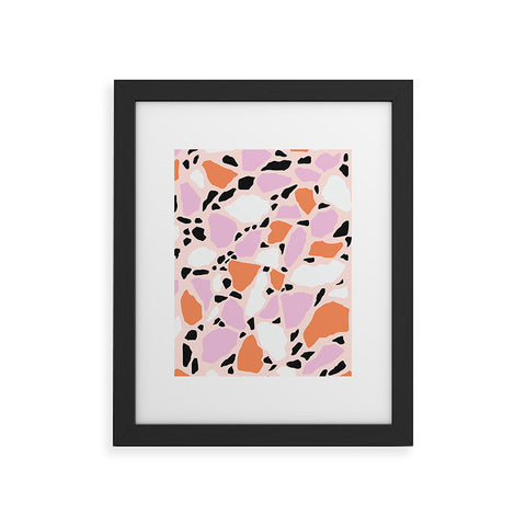 Emanuela Carratoni Pink Shadows Terrazzo Framed Art Print