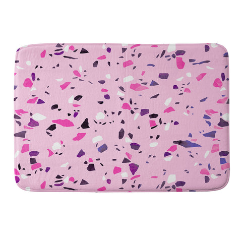 Emanuela Carratoni Pink Terrazzo Style Memory Foam Bath Mat