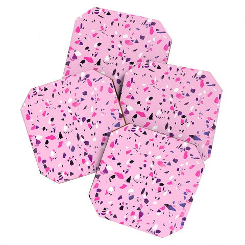 Emanuela Carratoni Pink Terrazzo Style Coaster Set