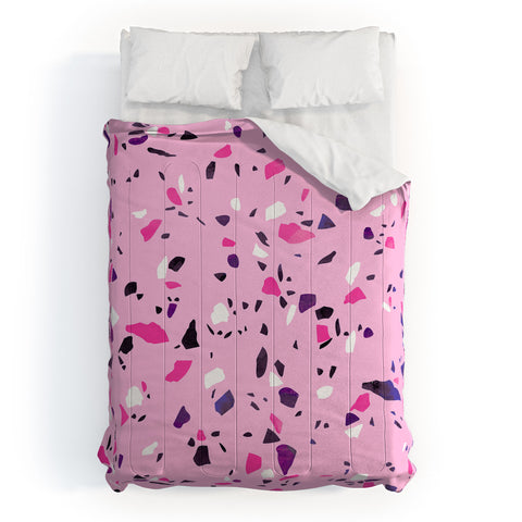 Emanuela Carratoni Pink Terrazzo Style Comforter