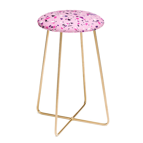 Emanuela Carratoni Pink Terrazzo Style Counter Stool