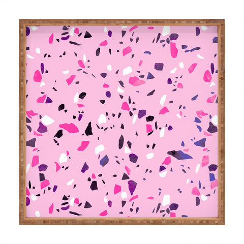 Emanuela Carratoni Pink Terrazzo Style Square Tray