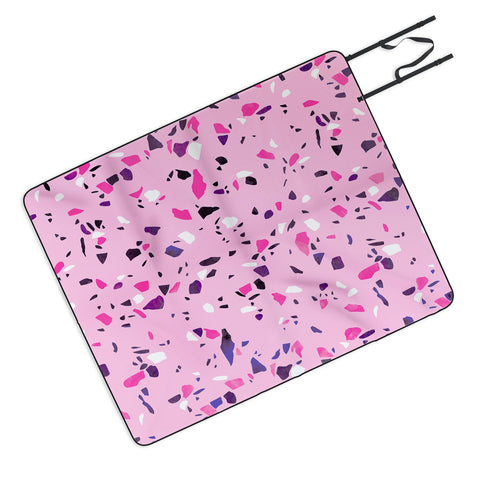Emanuela Carratoni Pink Terrazzo Style Picnic Blanket
