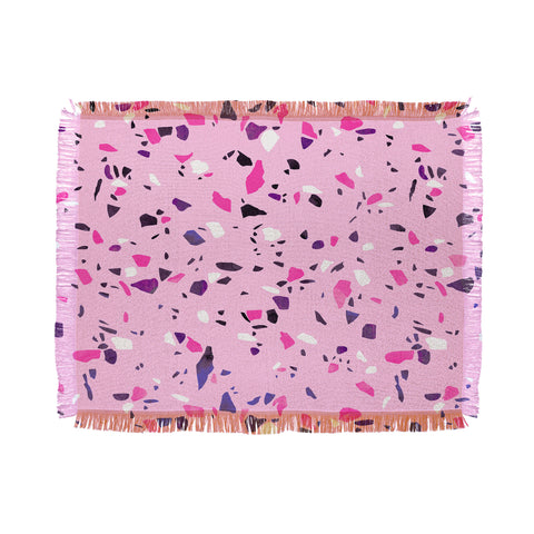 Emanuela Carratoni Pink Terrazzo Style Throw Blanket