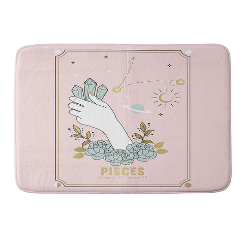 Emanuela Carratoni Pisces Zodiac sign Memory Foam Bath Mat