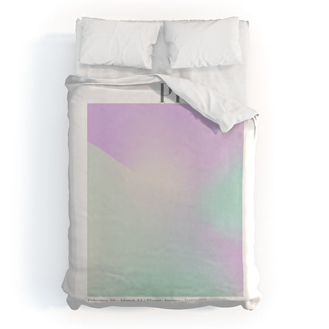 Emanuela Carratoni Pisces Zodiac Sign Gradient Duvet Cover