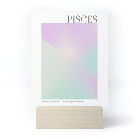 Emanuela Carratoni Pisces Zodiac Sign Gradient Mini Art Print