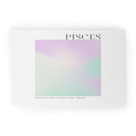 Emanuela Carratoni Pisces Zodiac Sign Gradient Welcome Mat