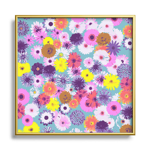 Emanuela Carratoni Pop Art Flowers Metal Square Framed Art Print