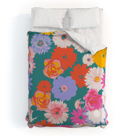Emanuela Carratoni Pop Floral Mix Duvet Cover