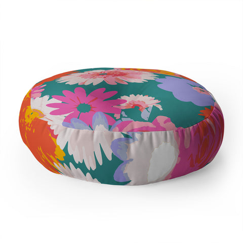 Emanuela Carratoni Pop Floral Mix Floor Pillow Round