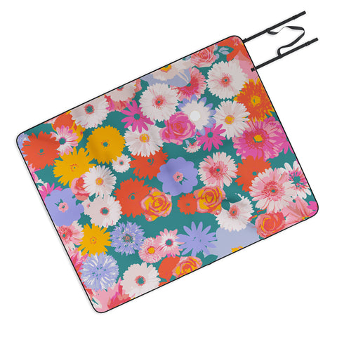 Emanuela Carratoni Pop Floral Mix Picnic Blanket