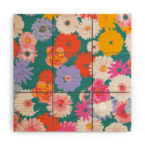 Emanuela Carratoni Pop Floral Mix Wood Wall Mural