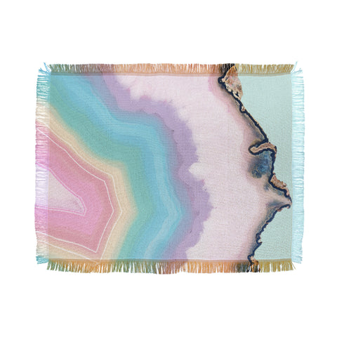 Emanuela Carratoni Rainbow Agate Throw Blanket