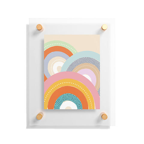Emanuela Carratoni Rainbows and Polka Dots Floating Acrylic Print