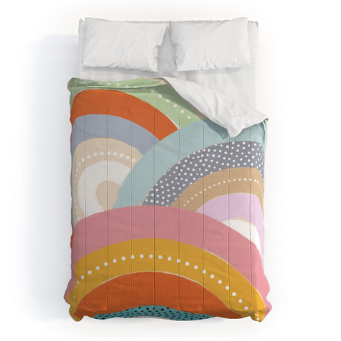 Emanuela Carratoni Rainbows and Polka Dots Comforter