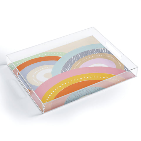 Emanuela Carratoni Rainbows and Polka Dots Acrylic Tray