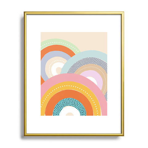 Emanuela Carratoni Rainbows and Polka Dots Metal Framed Art Print