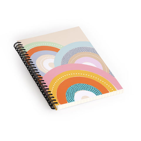 Emanuela Carratoni Rainbows and Polka Dots Spiral Notebook