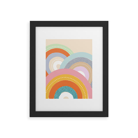 Emanuela Carratoni Rainbows and Polka Dots Framed Art Print
