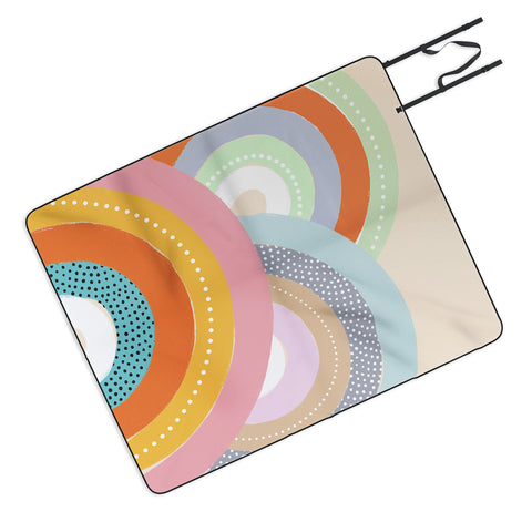 Emanuela Carratoni Rainbows and Polka Dots Picnic Blanket