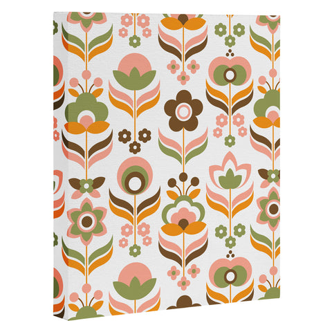 Emanuela Carratoni Retro Flowers Mix Art Canvas