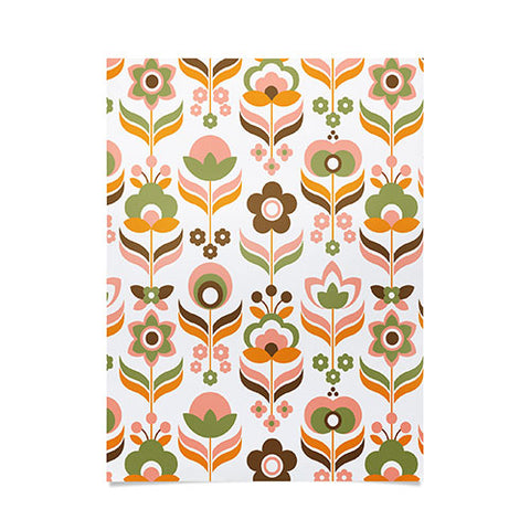 Emanuela Carratoni Retro Flowers Mix Poster