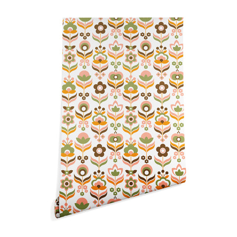 Emanuela Carratoni Retro Flowers Mix Wallpaper